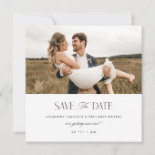 Jacquard Crest Bewaar de datum bruiloft fotokaart Save The Date (Voorkant)