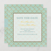 Jacquard damast save the date (Voorkant / Achterkant)