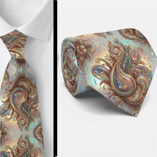 Jacquard namaakzijde | Luxe paisley heren- Stropdas