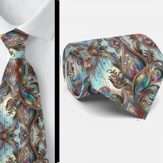 Jacquard namaakzijde | Luxe paisley heren- Stropdas