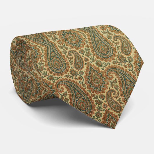 Jacquard Paisley Heren Das | Vintage Stijl (Opgerold)