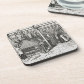 Jacquard Power Looms (gravering) Drankjes Onderzetter (Linkerzijde)