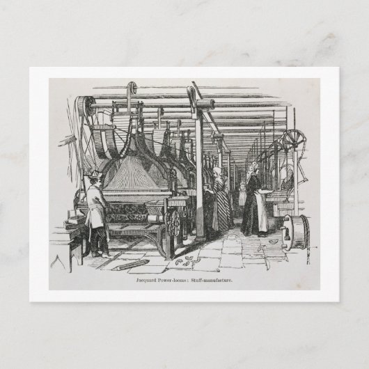 Jacquard Power Looms (graving) Briefkaart (Voorkant)