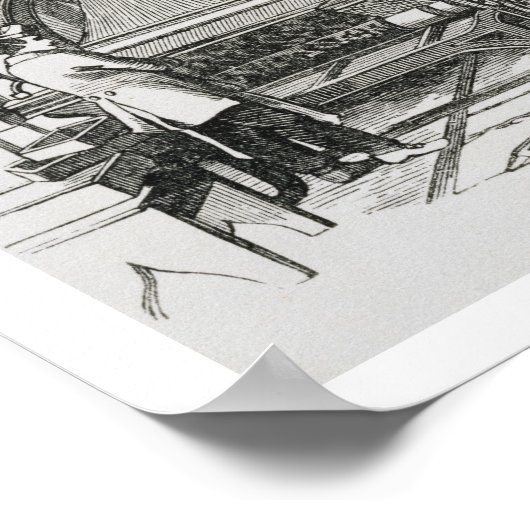 Jacquard Power Looms (graving) Poster (Hoek)