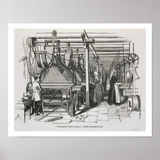 Jacquard Power Looms (graving) Poster (Voorkant)