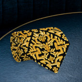 Jacquard Style Gold op Black - Historial Costume Stropdas