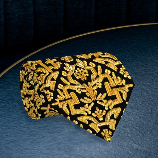 Jacquard Style Gold op Black - Historial Costume Stropdas