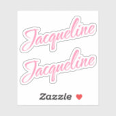 Jacqueline decoratieve naam in roze x2 Sticker (Vel)