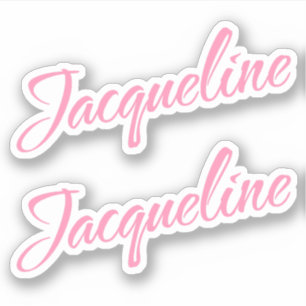 Jacqueline decoratieve naam in roze x2 Sticker