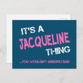 Jacqueline ding dat je niet zou begrijpen nieuwigh briefkaart (Voorkant / Achterkant)