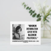 Jacqueline Kennedy Minimum informatie beleefdheid Briefkaart (Staand voorkant)