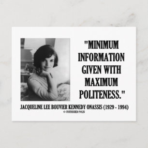 Jacqueline Kennedy Minimum informatie beleefdheid Briefkaart