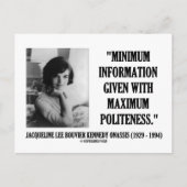 Jacqueline Kennedy Minimum informatie beleefdheid Briefkaart (Voorkant)