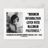 Jacqueline Kennedy Minimum Information Politeness Informatiekaartje (Voorkant)