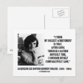 Jacqueline Kennedy vergelijkender het Zane Citaat Briefkaart (Voorkant / Achterkant)