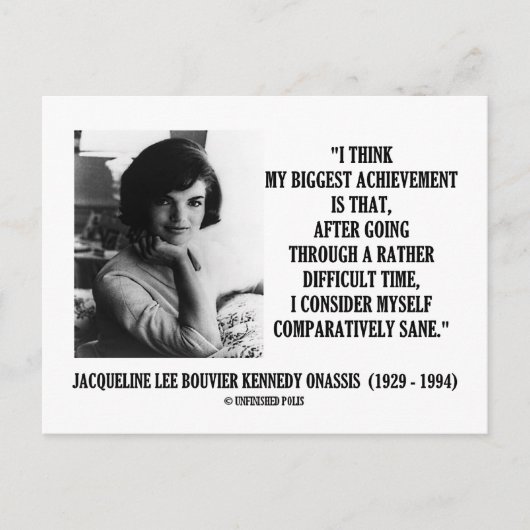 Jacqueline Kennedy vergelijkender het Zane Citaat Briefkaart (Voorkant)