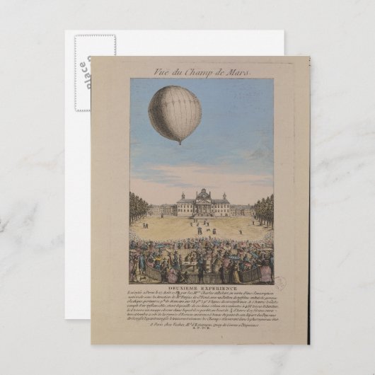 Jacques Alexandre Cesar Charles Briefkaart (Voorkant / Achterkant)