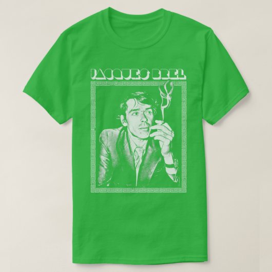 Jacques Brel Retro Fan Design 1 T-shirt (Design voorkant)