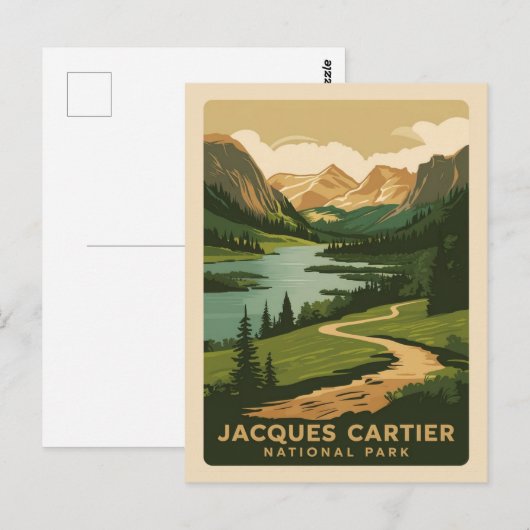 Jacques Cartier National Park, retro stijl Briefkaart (Voorkant / Achterkant)