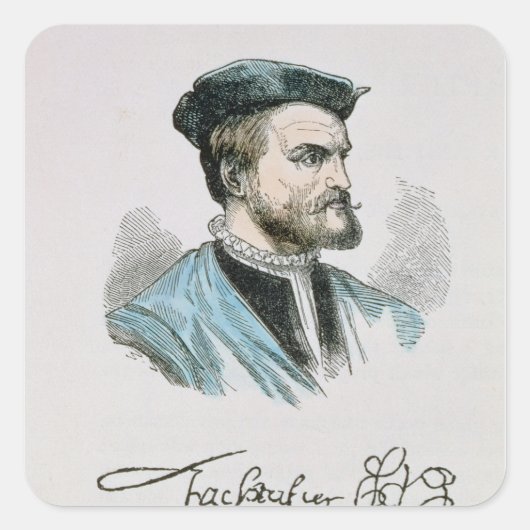 Jacques Cartier Vierkante Sticker (Voorkant)