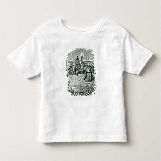 Jacques Cartier zet een kruis in Gaspe op Kinder Shirts (Voorkant)