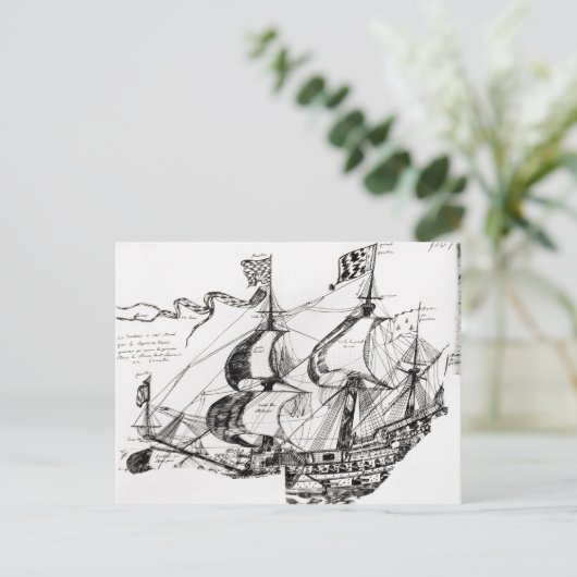 Jacques Cartier's schip, 'Rarete Indes' Briefkaart (Staand voorkant)