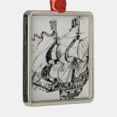Jacques Cartier's schip, 'Rarete Indes' Metalen Ornament (Rechts)