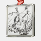 Jacques Cartier's schip, 'Rarete Indes' Metalen Ornament (Links)