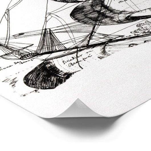 Jacques Cartier's schip, 'Rarete Indes' Poster (Hoek)