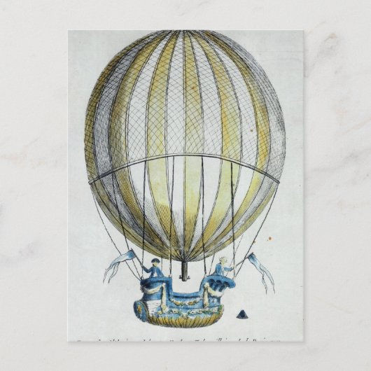 Jacques Charles en Nicholas Robert's Balballon Briefkaart (Voorkant)