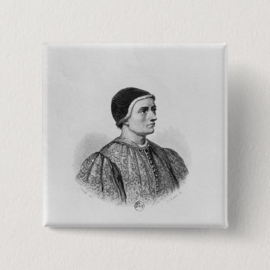 Jacques Coeur Vierkante Button 5,1 Cm (Voorkant)