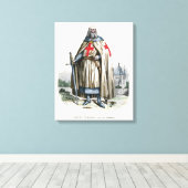 Jacques de Molay - Knight Templar Canvas Afdruk (Insitu (Houten vloer))