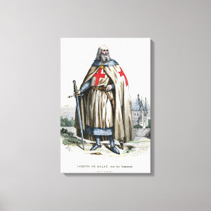 Jacques de Molay - Knight Templar Canvas Afdruk