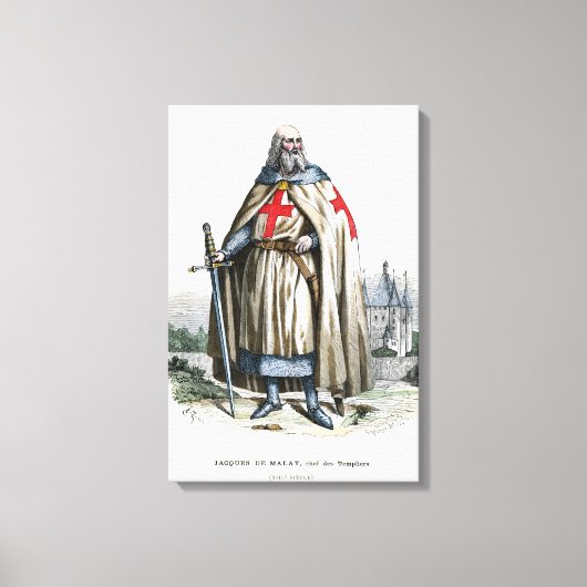 Jacques de Molay - Knight Templar Canvas Afdruk (Voorkant)