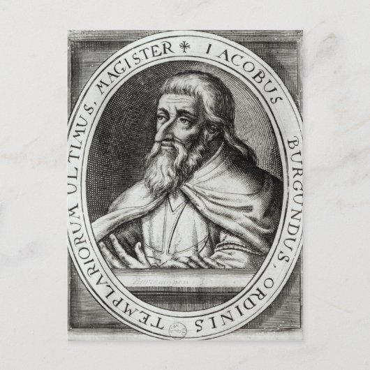 Jacques de Molay Master of Knachten Templars Briefkaart (Voorkant)