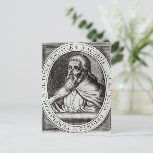 Jacques de Molay Master of Knachten Templars Briefkaart (Staand voorkant)