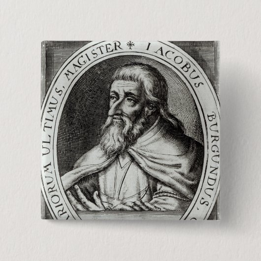 Jacques de Molay Master of Knachten Templars Vierkante Button 5,1 Cm (Voorkant)