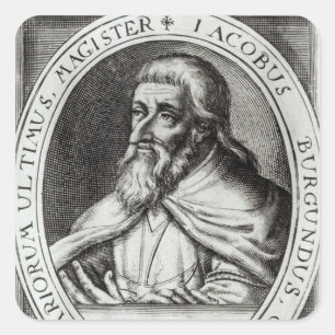 Jacques de Molay Master of Knachten Templars Vierkante Sticker