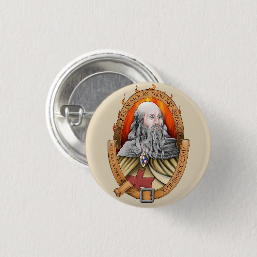 Jacques demolay Gou-kunst woedend Ronde Button 3,2 Cm (Voorkant /achterkant)
