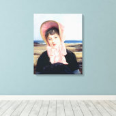 Jacques-Emile Blanche's The Pink Capeline (1883) Canvas Afdruk (Insitu (Houten vloer))