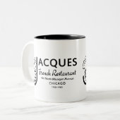 Jacques French Restaurant, Chicago, Illinois Tweekleurige Koffiemok (Voorkant links)