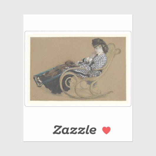 Jacques J. Tissot - Jonge vrouw in een schommelsto Sticker (Vel)