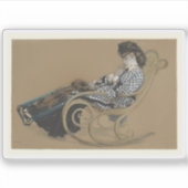 Jacques J. Tissot - Jonge vrouw in een schommelsto Sticker (Voorkant)