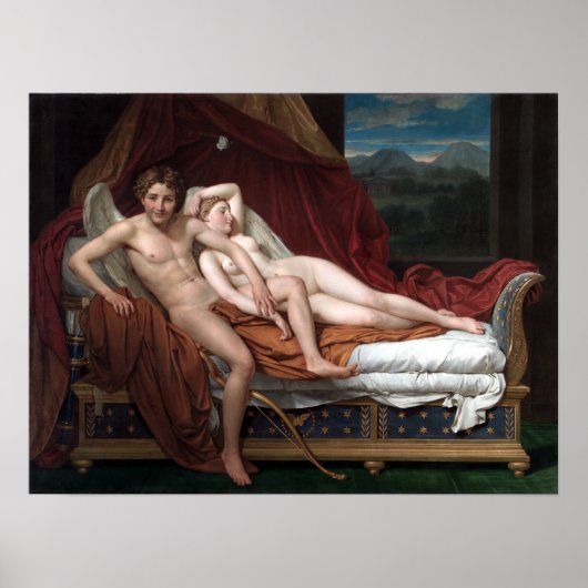 Jacques-Louis David Cupid en Psyche Poster (Voorkant)