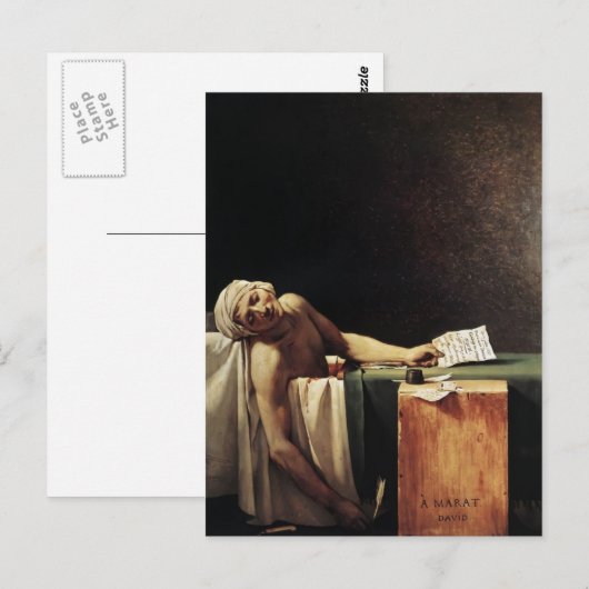 Jacques-Louis David- De dood van Marat Briefkaart (Voorkant / Achterkant)