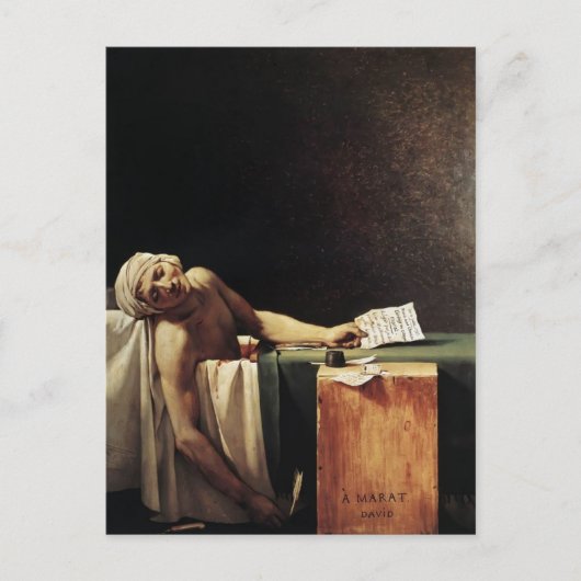 Jacques-Louis David- De dood van Marat Briefkaart (Voorkant)