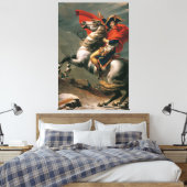 Jacques-Louis David - Napoleon die de Alpen overst Canvas Afdruk (Insitu (Slaapkamer))