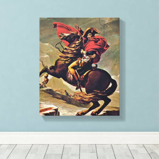 Jacques-Louis David - Napoleon over de Alpen Canvas Afdruk (Insitu (Houten vloer))