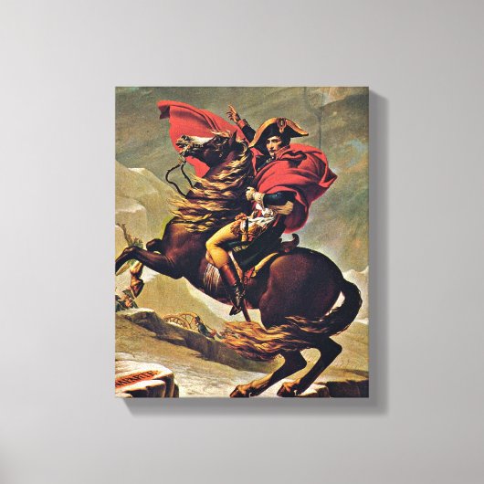 Jacques-Louis David - Napoleon over de Alpen Canvas Afdruk (Voorkant)