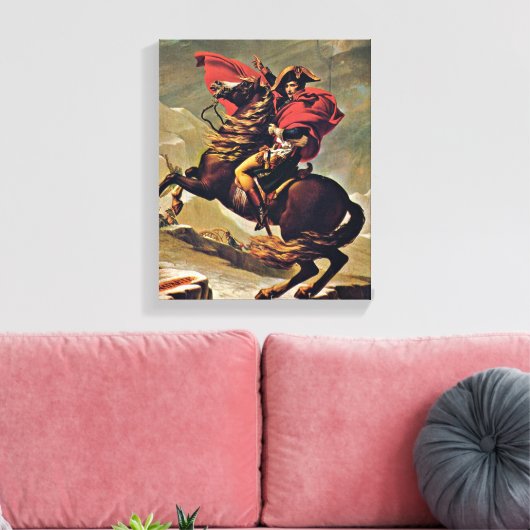 Jacques-Louis David - Napoleon over de Alpen Canvas Afdruk (Insitu (Woonkamer))